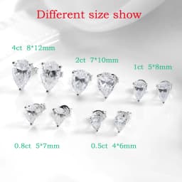 Smyoue 0.5CT 1CT Pear Cut Certified Moissanite Stud Earrings for Women 100% 925 Sterling Silver Plated 18k Gold Wedding Jewelry