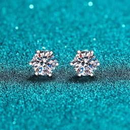 TY 0.3-2CT Moissanite Earrings 925 Sterling Silver Round Cut Stud Earrings Piercing Earrings for Men and Women Fine Jewelry
