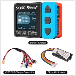 ​SKYRC B6neo+ Smart Charger High Power DC240W PD126W Multilanguage Balance Charger 600mA XT60/Type-C /PSA100 Power Adapter