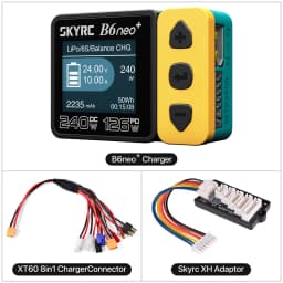 ​SKYRC B6neo+ Smart Charger High Power DC240W PD126W Multilanguage Balance Charger 600mA XT60/Type-C /PSA100 Power Adapter