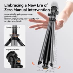 COMAN MT68 One Click Pop up Quick Release Light Stand For Photography Light DSLR Camera Tripod 7 Sections Extend 2.12M Aluminum
