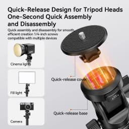 COMAN MT68 One Click Pop up Quick Release Light Stand For Photography Light DSLR Camera Tripod 7 Sections Extend 2.12M Aluminum