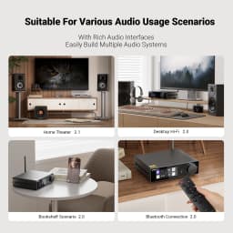 AIYIMA A80 Upgraded TPA3255 DAC Bluetooth PFFB Stereo Power Amplifier 300Wx2 Class D HiRes Digital Amp RCA TRS OPT COA USB Input