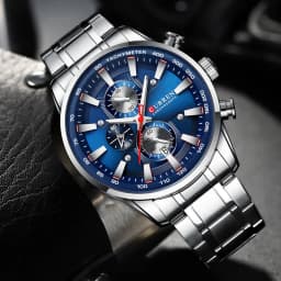 Men six-pin multifunctional quartz watch Waterproof round calendar wristwatch Sport Waterproof Wrist Chronograph Date Watches