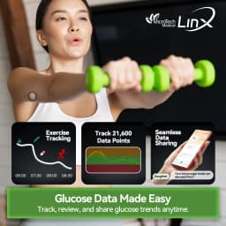 MicroTech LinX CGM Continuous Glucose Monitoring System 15 Days 24h Real-Time No Finger Pricking for Diabetes Management