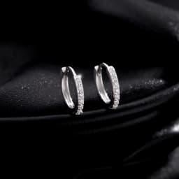MODIAN D Color Sparkling Moissanite Earrings 925 Sterling Silver Classic Shining Circle Hoop Earrings For Women Fine Jewelry