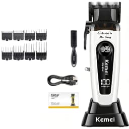 Kemei Professional Brushless Motor Hair Clippers 11500RPM Cordless Barber Electric Hair Trimmer DLC-Blade Hair Cutting Machine
