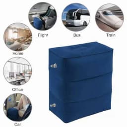 Inflatable Travel Footrest Pillow Adjustable Height Portable Leg Rest For Airplane Car Office