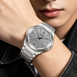 HANBORO Ultra Thin Steel King Series Men's Fully Automatic Mechanical Pearl Tourette Watch Fashion Personalized Watch 018