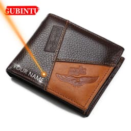 GUBINTU Men Wallets Genuine Cow Leather Short Design Card Holder Passcard Pocket Men High Quality Brand Male Wallet