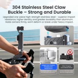 aMagisn Magnetic Quick Release Base Mount for DJI Osmo Pocket 4P / 4 / 3, Built-in Type-C for Mic / Charging Pocket4 Accessories