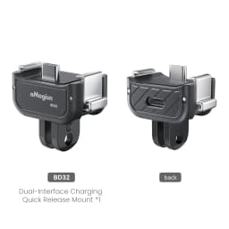 aMagisn Quick Release Base Mount for DJI Osmo Pocket 4P / 4 / 3, Built-in Type-C for Mic / Charging Pocket4 3 4P Accessories
