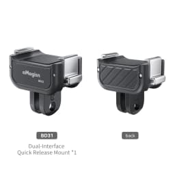 aMagisn Quick Release Base Mount for DJI Osmo Pocket 4P / 4 / 3, Built-in Type-C for Mic / Charging Pocket4 3 4P Accessories