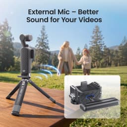 aMagisn Magnetic Quick Release Base Mount for DJI Osmo Pocket 4P / 4 / 3, Built-in Type-C for Mic / Charging Pocket4 Accessories
