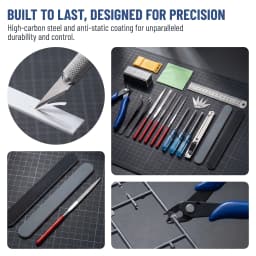 26Pcs Gundam Model Tool Set DIY Hobby Assembly Kit Side Cutter Tweezers Sanding Sticks Hobby Knife for Beginner Model Car Making