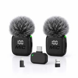 Mini Wireless Clip-On Microphone, Smart Noise Reduction, Long Battery Life, Perfect for Live Streaming, Podcasts, and Vlogs.