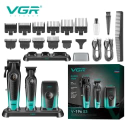 VGR Hair Trimmer Professional Clipper Cordless Barber Combo Electric Shaver Haircut Machine Cordless Trimmer for Men V-196 S3