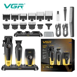 VGR Hair Trimmer Professional Clipper Cordless Barber Combo Electric Shaver Haircut Machine Cordless Trimmer for Men V-196 S3