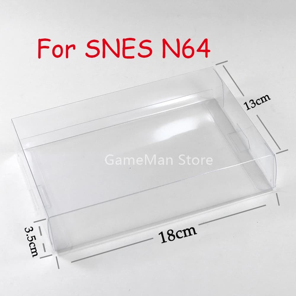 10pcs/lot For Nintendo Clear Transparent Game Boxes for SNES N64 Game Box Protector Case CIB Games Plastic PET Protector