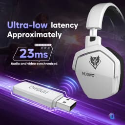 NUBWO G06 Dual Wireless Headsets Gamer 2.4GHz Bluetooth 5.3 Gaming Headphones with Microphone for PS5, PS4, PC, Mobile, Switch