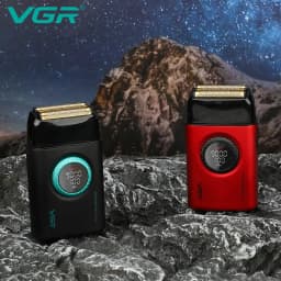 VGR Shaver Professional Beard Trimmer 9000 RPM Electric Razor Rechargeable Shaving Machine LED Lights Metal Shaver for Men V-378