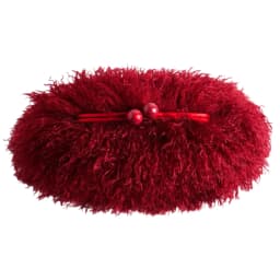 Women Kisslock Faux Fur Clutch Bag Winter Warm Fuzzy Pouch Frame Clasp Bag With Chain Crossbody Dark Grey Red Yellow