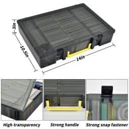 Clear Trading Card Storage Box 2300+ Cards Organizer 12 Dividers Carry Handle for TCG Yugioh CAH Baseball Football Card Box Only