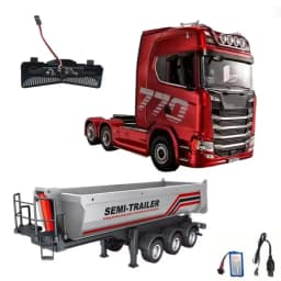 2026 New Huina 1501 1509 Scania 770S Full Scale RC Large Truck Trailer Flat Dump Bucket Model Electric Truck Toy High End Gift