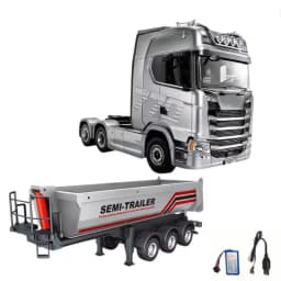 2026 New Huina 1501 1509 Scania 770S Full Scale RC Large Truck Trailer Flat Dump Bucket Model Electric Truck Toy High End Gift