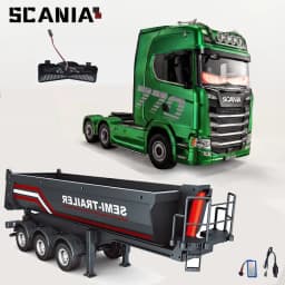 2026 New Huina 1501 1509 Scania 770S Full Scale RC Large Truck Trailer Flat Dump Bucket Model Electric Truck Toy High End Gift