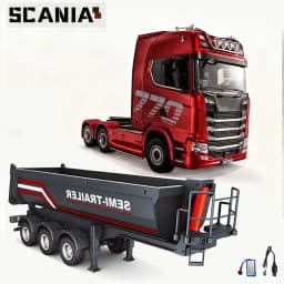 2026 New Huina 1501 1509 Scania 770S Full Scale RC Large Truck Trailer Flat Dump Bucket Model Electric Truck Toy High End Gift