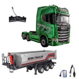 2026 New Huina 1501 1509 Scania 770S Full Scale RC Large Truck Trailer Flat Dump Bucket Model Electric Truck Toy High End Gift