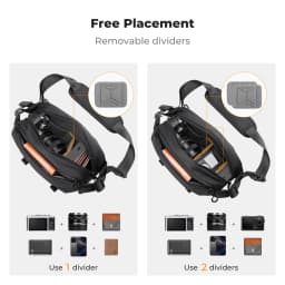 K&F CONCEPT 4L Camera Sling Bag Lightweight Travel Photography Shoulder Bag For Canon Sony DSLR SLR Camera Case Tripod Holder