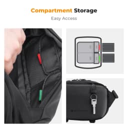 K&F CONCEPT 4L Camera Sling Bag Lightweight Travel Photography Shoulder Bag For Canon Sony DSLR SLR Camera Case Tripod Holder
