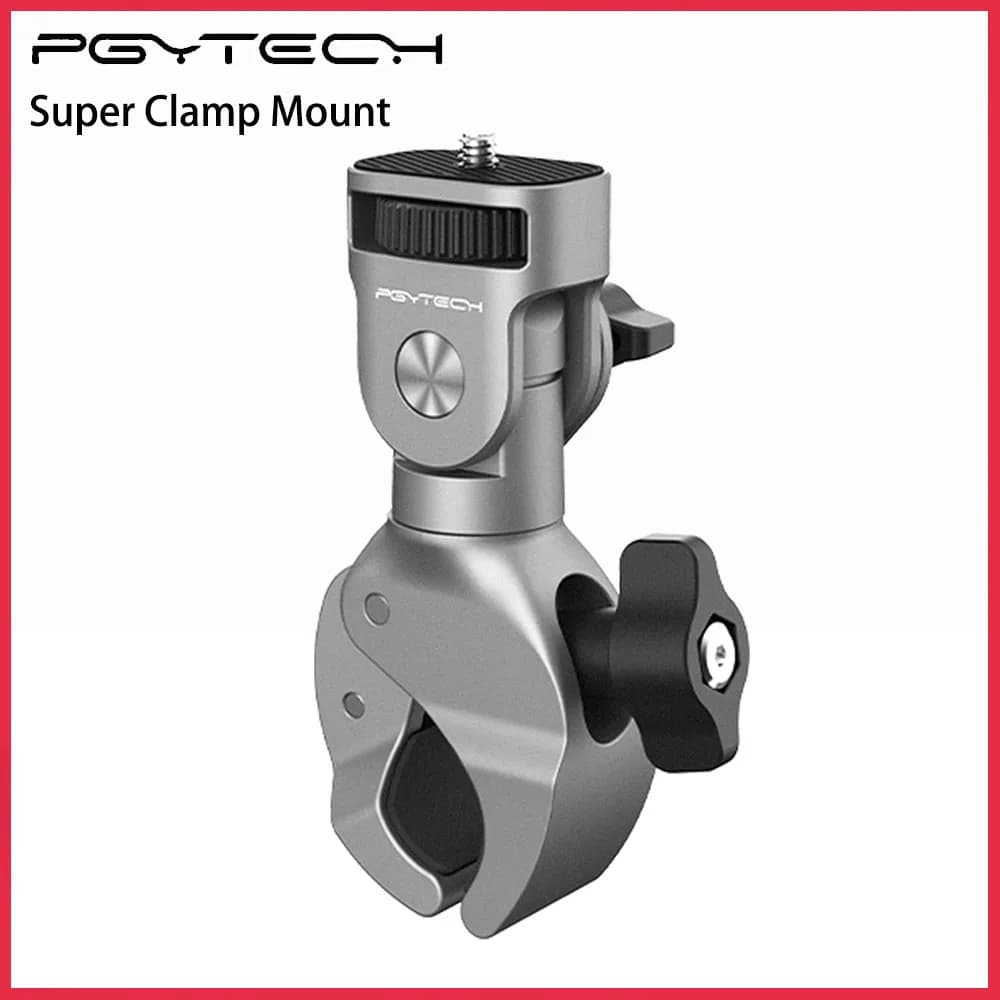 PGYTECH Super Clamp Mount 17mm to 37mm 1/4"screw Adapter For Bicycle/Vehicle Series Cycling Action Camera Smartphones