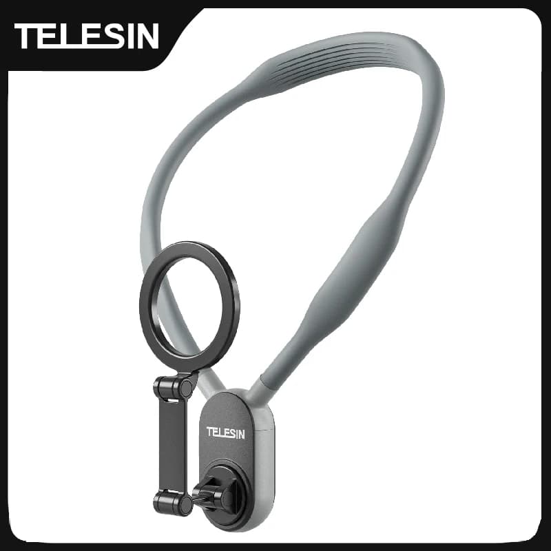 TELESIN Magnetic Neck Mount for Phones Neck Cell Phone POV Mount Phone Neck Holder Chest Stand Strap for iPhone Android Phones