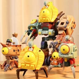 Plants vs. Zombies Boss Robot Melon-pult Chomper Action Figure Model Set PVC Deformation Doll Toys for Gift