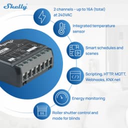Shelly 2PM Gen4 Zigbee 2 Channel Smart Switch Matter Control Curtains Nlinds Power Metering Compatible Alexa Homekit Google Home