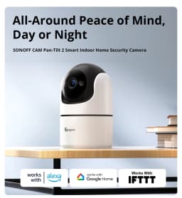 SONOFF CAM Pan-Tilt 2 Smart Indoor Home Security Camera Night Vision 360° Panoramic Human Detection & Motion Detection via Alexa
