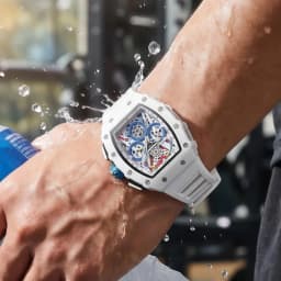 Luxury Watch Men's ONOLA Fashion Casual Multifunctional Silicone Tape Waterproof Quartz Watch White