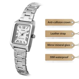 Casio Watch for Women Top Brand Luxury Set 30m Waterproof Quartz Ladies Watch Tonneau Shape Stainless Steel Reloj Mujer LTP-V007