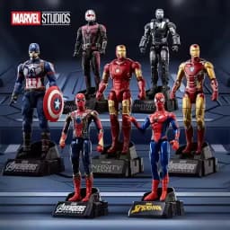Marvel Action Figure Deformable Toy Iron Man MK85 Captain America Joints Mobility Head Shaped Statue Model Doll Toys Kids Gifts