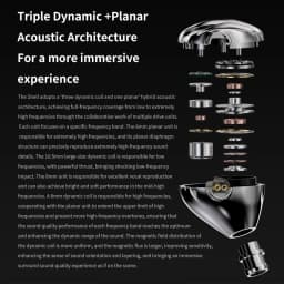 TRN SHELL Four-Unit Dynamic Driver Planar Hybrid Headphones Triple Dynamic + Planar Acoustic Architecture Headphones