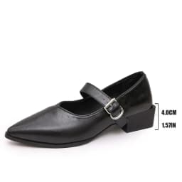 Designer Vintage Pointed Toe Women Mary Jane Shoes Fashion Shallow Buckle Shoes Spring Ladies Elegant Dress Thick Heel Shoes