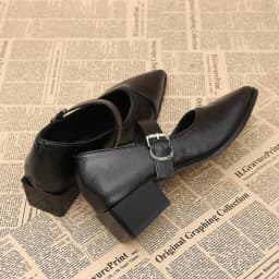 Designer Vintage Pointed Toe Women Mary Jane Shoes Fashion Shallow Buckle Shoes Spring Ladies Elegant Dress Thick Heel Shoes