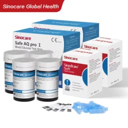 Sannuo Sinocare Blood Glucose Test Trips and Lancets for Safe AQ Pro Ⅰ 50/100/200/300/400pcs