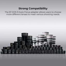 K&F CONCEPT EF to EOS R Adapter Auto Focus Lens Mount Adapter for Canon EF EF-S Lens to Canon EOS R/RF R3 R6 R50 Mount Cameras