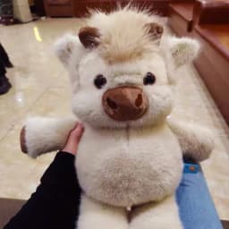 Adorable Highland Cattle Plush Toy 40cm - Huggable Running Cow Stuffed Animal Made with Premium Soft Fabric, Soothing Companion