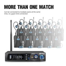 Debra ER-102 Professional Wireless In-Ear Monitor System, UHF band with Bluetooth 5.0 support, for stage performances, drummers