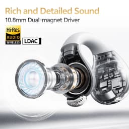 QCY Crossky C30S Open Ear Earphones Wireless Bluetooth 6.0 Clip-On Earbuds LDAC Hi-Res Audio Dual Connection 40H IPX5 Waterproof